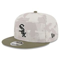 Chicago White Sox 2025 Armed Forces Day Split Panel 9FIFTY Snapback Hat Light Beige/Olive