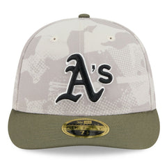 Athletics 2025 Armed Forces Day Low Profile 59FIFTY Fitted Hat Light Beige/Olive