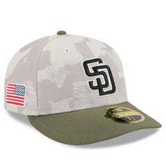 San Diego Padres 2025 Armed Forces Day Low Profile 59FIFTY Fitted Hat Light Beige/Olive