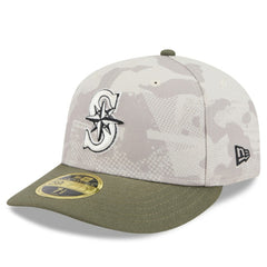 Seattle Mariners 2025 Armed Forces Day Low Profile 59FIFTY Fitted Hat Light Beige/Olive