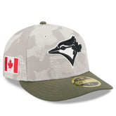 Toronto Blue Jays 2025 Armed Forces Day Low Profile 59FIFTY Fitted Hat Light Beige/Olive