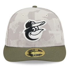 Baltimore Orioles 2025 Armed Forces Day Low Profile 59FIFTY Fitted Hat Light Beige/Olive
