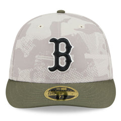 Boston Red Sox 2025 Armed Forces Day Low Profile 59FIFTY Fitted Hat Light Beige/Olive