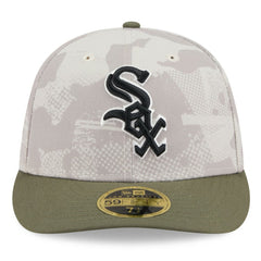 Chicago White Sox 2025 Armed Forces Day Low Profile 59FIFTY Fitted Hat Light Beige/Olive