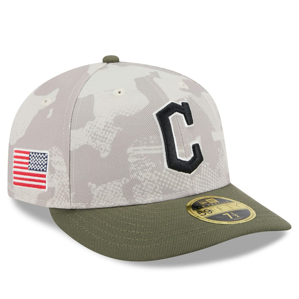Cleveland Guardians 2025 Armed Forces Day Low Profile 59FIFTY Fitted Hat Light Beige/Olive