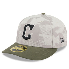 Cleveland Guardians 2025 Armed Forces Day Low Profile 59FIFTY Fitted Hat Light Beige/Olive
