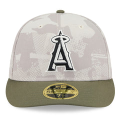 Los Angeles Angels 2025 Armed Forces Day Low Profile 59FIFTY Fitted Hat Light Beige/Olive