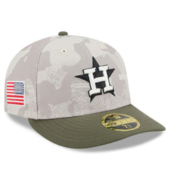 Houston Astros 2025 Armed Forces Day Low Profile 59FIFTY Fitted Hat Light Beige/Olive
