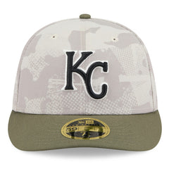 Kansas City Royals 2025 Armed Forces Day Low Profile 59FIFTY Fitted Hat Light Beige/Olive