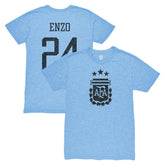 Enzo Fernández Argentina National Team 1863FC Player Vintage Tri-Blend T-Shirt - Light Blue sale