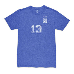 Cristian Romero Argentina National Team 1863FC Player Vintage Tri-Blend T-Shirt - Blue on sale