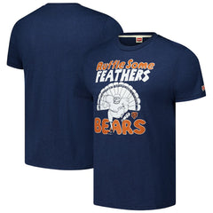 Chicago Bears Homage Unisex Ruffle Some Feathers Tri-Blend T-Shirt - Navy on sale