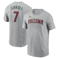 Corbin Carroll Arizona Diamondbacks Fuse Name & Number T-Shirt Heather Gray