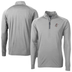 Cincinnati Reds Cutter & Buck Adapt Eco Knit Stretch Recycled Big & Tall Quarter-Zip Pullover Top Gray