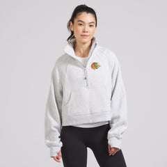 Chicago Blackhawks lululemon Women's Scuba Oversized Half Zip Top - Heather Gray Tops