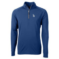 Los Angeles Dodgers Cutter & Buck Big & Tall Adapt Eco Knit Stretch Recycled Quarter-Zip Pullover Top Blue