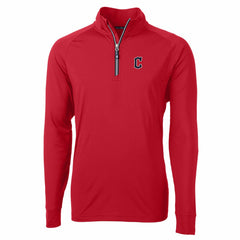 Cleveland Guardians Cutter & Buck Big & Tall Adapt Eco Knit Stretch Recycled Quarter-Zip Pullover Top Red