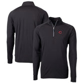 Cincinnati Reds Cutter & Buck Big & Tall Adapt Eco Knit Stretch Recycled Quarter-Zip Pullover Top Black