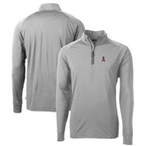 Los Angeles Angels Cutter & Buck Big & Tall Adapt Eco Knit Stretch Recycled Quarter-Zip Pullover Top Gray