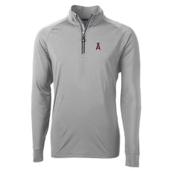 Los Angeles Angels Cutter & Buck Big & Tall Adapt Eco Knit Stretch Recycled Quarter-Zip Pullover Top Gray