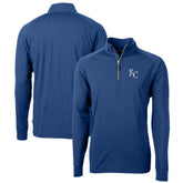 Kansas City Royals Cutter & Buck Big & Tall Adapt Eco Knit Stretch Recycled Quarter-Zip Pullover Top Blue