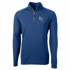 Kansas City Royals Cutter & Buck Big & Tall Adapt Eco Knit Stretch Recycled Quarter-Zip Pullover Top Blue