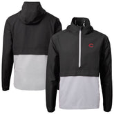 Cincinnati Reds Cutter & Buck Charter Eco Recycled Half-Zip Anorak Jacket Black