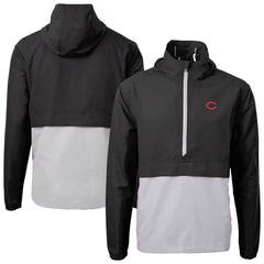 Cincinnati Reds Cutter & Buck Charter Eco Recycled Half-Zip Anorak Jacket Black