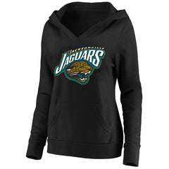 Jacksonville Jaguars Women's Classic Logo V-Neck Pullover Hoodie - Black online