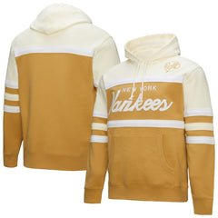 New York Yankees Head Coach Pullover Hoodie Tan/Cream