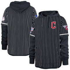 Cleveland Guardians Pinstripe Double Header Pullover Hoodie Navy