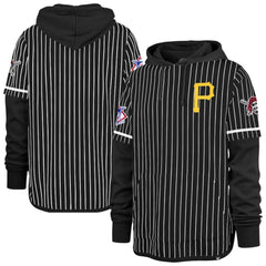 Pittsburgh Pirates Pinstripe Double Header Pullover Hoodie Black