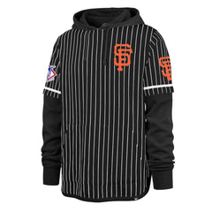 San Francisco Giants Pinstripe Double Header Pullover Hoodie Black