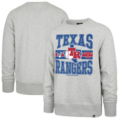 Texas Rangers Letters Headline Pullover Sweatshirt Gray