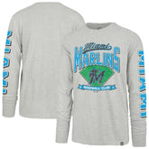Miami Marlins Fair Ball Franklin Long Sleeve T-Shirt Gray