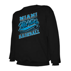 Miami Marlins Stitches Lightweight Crew Sweatshirt Black