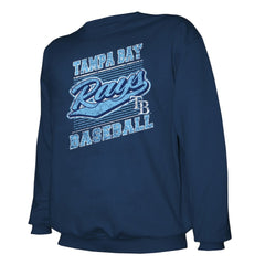 Tampa Bay Rays Stitches Lightweight Crew Sweatshirt Navy