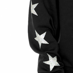 Detroit Lions Gameday Couture Women's Rhinestone Star Sleeve Settle the Score Oversized Tri-Blend Pullover - Black discount