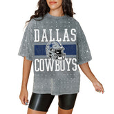 Dallas Cowboys Gameday Couture Women's Oversized Mini Rhinestone Classic T-Shirt - Gray outlet