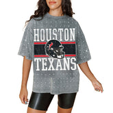 Houston Texans Gameday Couture Women's Oversized Mini Rhinestone Classic T-Shirt - Gray outlet