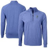 Kansas City Royals Cutter & Buck Adapt Eco Knit Heather Quarter-Zip Pullover Top Heather Blue