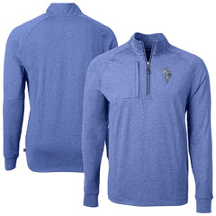 Kansas City Royals Cutter & Buck Adapt Eco Knit Heather Quarter-Zip Pullover Top Heather Blue