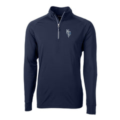 Kansas City Royals Cutter & Buck Adapt Eco Knit Stretch Recycled Quarter-Zip Pullover Top Navy