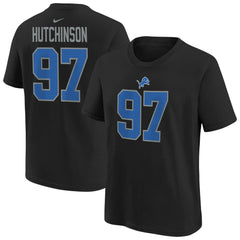 Aidan Hutchinson Detroit Lions Player Name & Number T-Shirt - Black discount