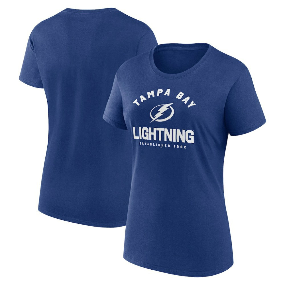 Tampa Bay Lightning Logo Athletic Women's Unrivaled T-Shirt - Blue T-shirts
