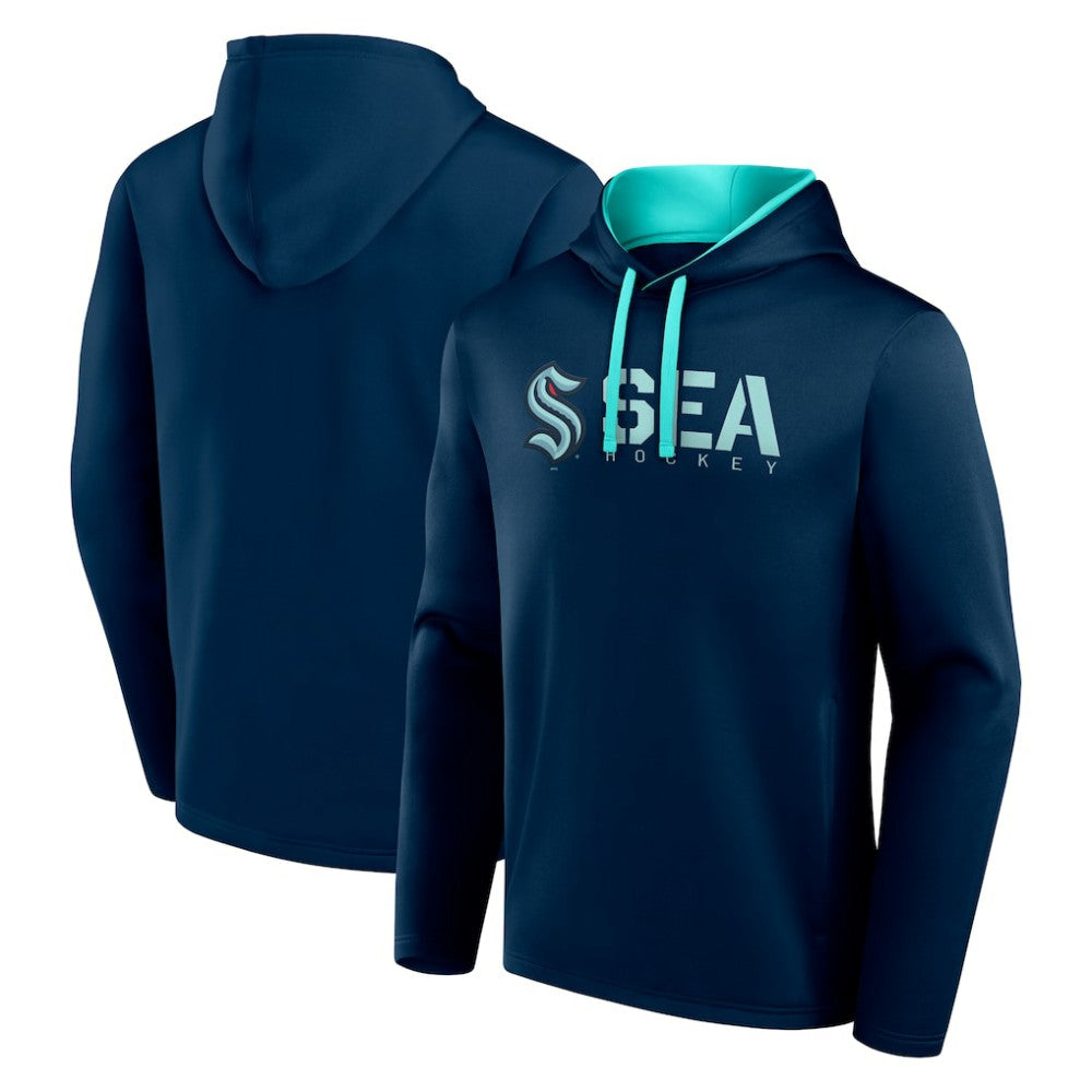 Seattle Kraken Logo Athletic Head Start Pullover Hoodie - Navy Hoodies