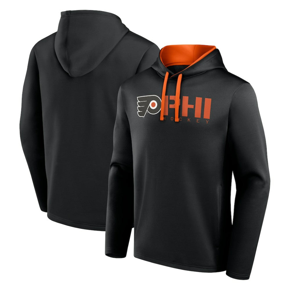 Philadelphia Flyers Logo Athletic Head Start Pullover Hoodie - Black Hoodies