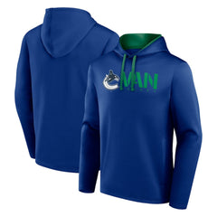 Vancouver Canucks Logo Athletic Head Start Pullover Hoodie - Blue Hoodies
