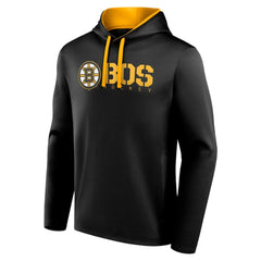 Boston Bruins Logo Athletic Head Start Pullover Hoodie - Black Hoodies