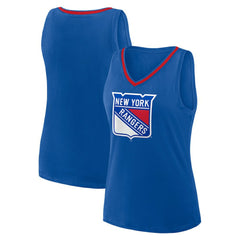 New York Rangers Logo Athletic Women's Stellar Win V-Neck Tank Top - Blue Tank Top